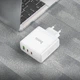 Мережевий зарядний пристрій HOCO N30 Glory PD65W three-port(2C1A) fast charger White (6931474784155) - изображение 8