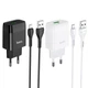 Сетевого зарядного пристрою HOCO C72Q Glorious single port QC3.0 charger set(Micro) White - зображення 4