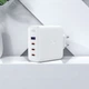 Мережевий зарядний пристрій з кабелем ACEFAST A37 PD100W GaN (3*CUSB-C+USB-A) charger set White (6974316281672) - изображение 3