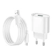 СЗУ HOCO C109A Fighter 1USB/18W/QC3.0/Micro Cable White - зображення 5