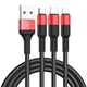 Дата кабель Hoco X26 Xpress 3in1 Lightning -MicroUSB-Type-C (1m) Черный / Красный - изображение 1