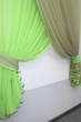 Кухонный комплект штор VR-Textil Дуэт № 060к с подвязками 170х330 см Салатовый с темно-бежевым (50-233) - изображение 5