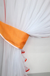 Кухонный комплект штор VR-Textil Дуэт № 060к с подвязками 170х330 см Оранжевый с белым (50-320V) - изображение 4