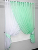 Кухонный комплект штор VR-Textil Дуэт № 060к с подвязками 170х330 см Мятный с белым (50-954) - изображение 2