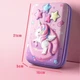Дитячий шкільний пенал Єдиноріг на місяці Moon Unicorn 3D для дівчаток рожевий органайзер 3 відділення великий - зображення 6