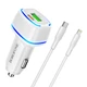 Автомобільний зарядний пристрій Borofone BZ14A PD20W+QC3.0 Type-C to Lightning 3A Білий - зображення 1