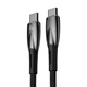 Кабель Type-C на Type-C з підсвічуванням Baseus Glimmer Series Fast Charging (2m, 100W, 5A, 480Mbps). Black - зображення 10