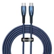 Кабель Type-C на Type-C з підсвічуванням Baseus Glimmer Series Fast Charging (2m, 100W, 5A, 480Mbps). Blue - зображення 2