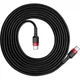 Дата кабель Baseus Cafule Type-C to Type-C Cable PD 2.0 60W (2m) (CATKLF-H) Черный / Красный - изображение 2