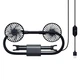 Вентилятор портативний Вентилятор в авто Baseus Blustery Car Two-Headed Vehicle Fan (CXJF-01) Black - зображення 3