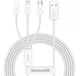 Кабель BASEUS Combo Superior microUSB, Lightning, Type-C, 3.5 А, 1.5 метра, 480 Мб/с., Белый(CAMLTYS-02) - изображение 1
