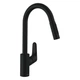 Смеситель для кухни с выдвижным изливом HANSGROHE FOCUS 31815670, черный - изображение 1