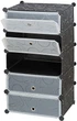 Шафа HCX пластикова для взуття Storage Cube Cabinet «А1-5» 37x37x90 см Чорна (A15C) - зображення 3