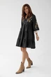 Бавовняна сукня з вишивкою та шлярами M чорна (2601) - зображення 7
