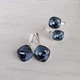 Комплект прикрас Hand Made з кристалами Swarovski темно-джинсового кольору - зображення 1