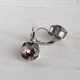 Сережки Hand Made родированные с кристаллами Swarovski серо-коричневого оттенка - изображение 2