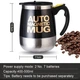 Кружка-мешалка Магнитная Auto Magnetic Mug 400 Мл. Чашка С Автоматическим Размешиванием. Металлическая (299684) - изображение 3