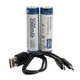 Акумулятор із microUSB Keeppower 18650 3500 mAh (Синій з білим) - зображення 4