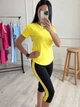 Жіночий літній костюм бриджі та футболка GF07928 колір чорно-жовтий, розмір 46/48 - зображення 2