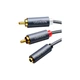 Кабель мультимедийный 3.5mm F to 2xRCA M 1.0m Black Ugreen (10588) - изображение 1