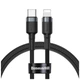 Дата кабель USB-C to Lightning 1.0m 18W 2.1A Cafule Black-Grey Baseus (CATLKLF-G1) - изображение 1