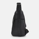 Сумка-слинг мужская кожаная Laras K104040bl Черная (ROZ6400175008) - изображение 3