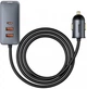Автомобільний зарядний пристрій Baseus 2USB + 2Type-C Share Together with Extension Cord 120W (CCBT-A0G) - зображення 3