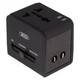Универсальное зарядное устройство XO WL01 UK/EU/US, сетевой переходник с двумя USB портами Черный - изображение 7