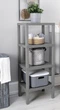 Стеллаж этажерка на 4 полки, M&T Displays, пластик, 38х29х100 см, серый - изображение 1