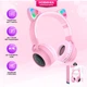 Наушники с ушками Hoco W27 Cheerful Cat Ear беспроводные подсветка розовые (6931474718464) - изображение 5