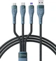 Кабель 3 в 1 Proda Azeada PD-B74th Lightning 2.4 A Type-C 6 A Micro USB 2.4 А с передачей данных 1.3 метра Black (PD-B74th-BK) - изображение 1