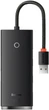 USB-Хаб Baseus Lite Series 4-in-1 (USB-A to 4xUSB 3.0) 0.25m Black (WKQX030001) - изображение 1