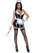 Ультрасексуальний вініловий костюм покоївки Leg Avenue Vinyl Naughty Maid Чорний S - зображення 3