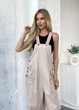 Летний комбинезон женский с широкими штанами 4076034 2XL-3XL (56-58) Поликоттон бежевый - изображение 6