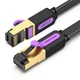 Патч-корд RJ45-RJ45 Vention LAN CAT7 SFTP 10Gbps 600MHz Copper PVC Flat 1.5m Black (ICABG) - изображение 1