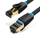 Патч-корд RJ45-RJ45 Vention LAN CAT8 SFTP 40Gbps 2000MHz Copper PVC Round 2m Black (IKABH) - изображение 1