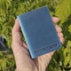 Кожаная обложка на id паспорт Villini , для документов (права, техпаспорт) голубой crazy horse Villini 018 - изображение 7