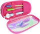 Пенал Cool For School 2 отделения неоновый с помпоном Голубой (CF6618-blue) - изображение 2