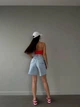 Женские джинсовые шорты 36 голубые - изображение 6