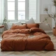 Комплект постельного белья Еней-Плюс Семейный 145x210х2 см Luxe-0003 коричневый Microfiber (4820001332193) - изображение 1