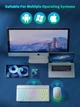 Универсальная беспроводная Bluetooth клавиатура + мышка с RGB подсветкой 25х15см Белая - изображение 7