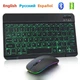 Універсальна бездротова Bluetooth клавіатура + мишка з RGB підсвічуванням 25х15см Чорна - зображення 3