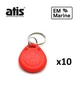 Беcконтактный ключ-брелок RFID KEYFOB EM-Marine красный - 10 шт - изображение 1