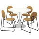 Стіл і 4 стільці IKEA DOCKSTA/MANHULT 103 см білий/медово-коричневий (595.060.26) - зображення 1