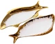 Набор сервировочных блюд 2шт Gold Luxury для рыбы 35x19см фарфор с золотом - изображение 2