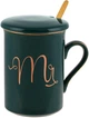 Кружка фарфоровая Coffee Prelude Mr 380мл с крышкой и ложкой, зеленая (BD-984-213) - изображение 1