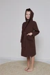 Дитячий вафельний халат IDEAL TEXTILE Коричневий 100% бавовна Узбекистан щільність 320 г/м2 на 10 років (134 -137 см) - зображення 1