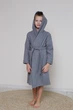 Дитячий вафельний халат IDEAL TEXTILE для хлопчика Сірий 100% бавовна Узбекистан щільність 320 г/м2 на 7 років (116 -122 см) - зображення 1