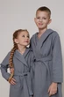 Дитячий вафельний халат IDEAL TEXTILE для хлопчика Сірий 100% бавовна Узбекистан щільність 320 г/м2 на 7 років (116 -122 см) - зображення 6