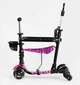 Самокат беговел 5 в 1 Best Scooter LS-44188 с дополнительными колесами и защитным бампером черный с розовым - изображение 3